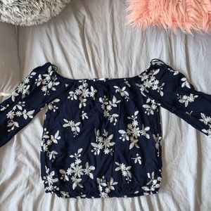 Off the shoulder flower top